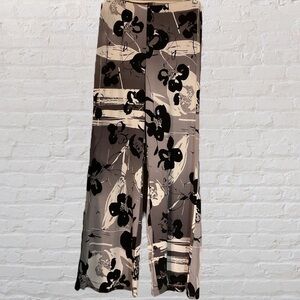 $10$ add on - MARALLIS- slinky abstract floral flared leg pull on pants